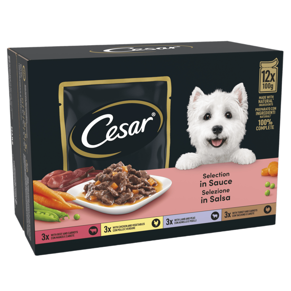 CESAR® Deliciously Fresh Dog Food Pouches Mixed Selection in Sauce - 1